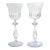Pair of Salviati Engraved Venetian / Murano Glass Wine Goblets or Stems For Sale