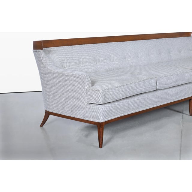 Erwin Lambeth Mid-Century Modern Curved Walnut Sofa by Erwin Lambeth and Tomlinson, 1950s For Sale - Image 4 of 14