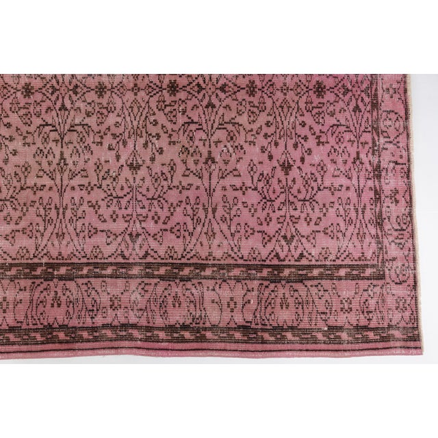 Mid 20th Century Pink Tribal Handknotted Wool Carpet For Sale - Image 10 of 10