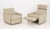 Pair of Modern Wool Upholstered Reclining Chairs, each atop chrome-plated casters. 29" H x 31" W x 32" D; seat: 16" H....