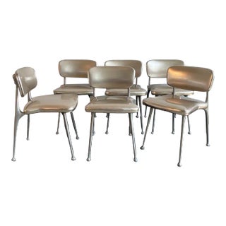 Mid-Century Modern "Gazelle" Aluminum Dining Chairs by Shelby Williams- Set of 6 For Sale