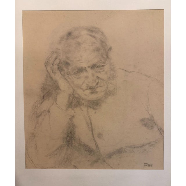 Heinrich Pforr, Father of the Artist Portrait in Thought, 1919, Oil on Canvas For Sale - Image 11 of 12