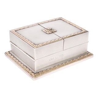 Antique Sterling Silver Playing Card Box Casket from Asprey, 1912 For Sale