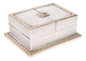 Antique Sterling Silver Playing Card Box Casket from Asprey, 1912