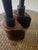 David Gulassa Pair of Rare Retired David Gulassa Candlesticks Wood & Bronze. Renowned Artist From the Pacific Northwest. These Are Heavy and Gorgeous - For Sale - Image 4 of 8