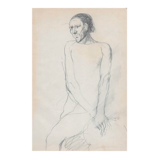 1960s Figure Study of a Man Drawing For Sale
