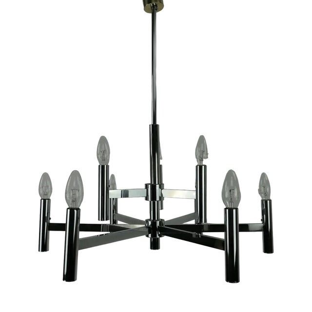 Large Chandelier in Chrome by Sciolari, Italy, 1960s For Sale