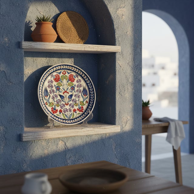 The Eternal Spring This Handmade Ceramic Iznik Plate captures the vibrancy of a Turkish spring in a timeless circular...
