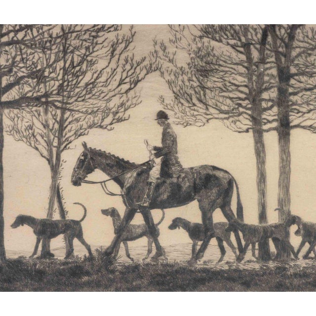 Art Sz: 6 1/2"H x 16 1/2"W Frame Sz: 12 3/4"H x 22 1/8"W Paul Desmond Brown (American, 1893-1958), Fox Hunting Scene,...
