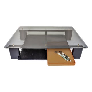 Toro 180 Stained Black Ash and Leather Coffee Table by Casa Casati For Sale