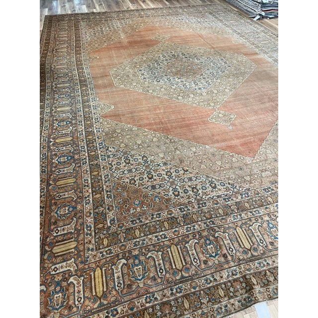 Palatial Antique Persian Hajijalili Tabriz Rug - 12 X 17 For Sale - Image 4 of 12