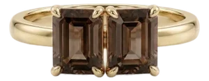Smoky Topaz 925 Silver Handmade Ring - Double Pear Cut Statement Ring Us 7