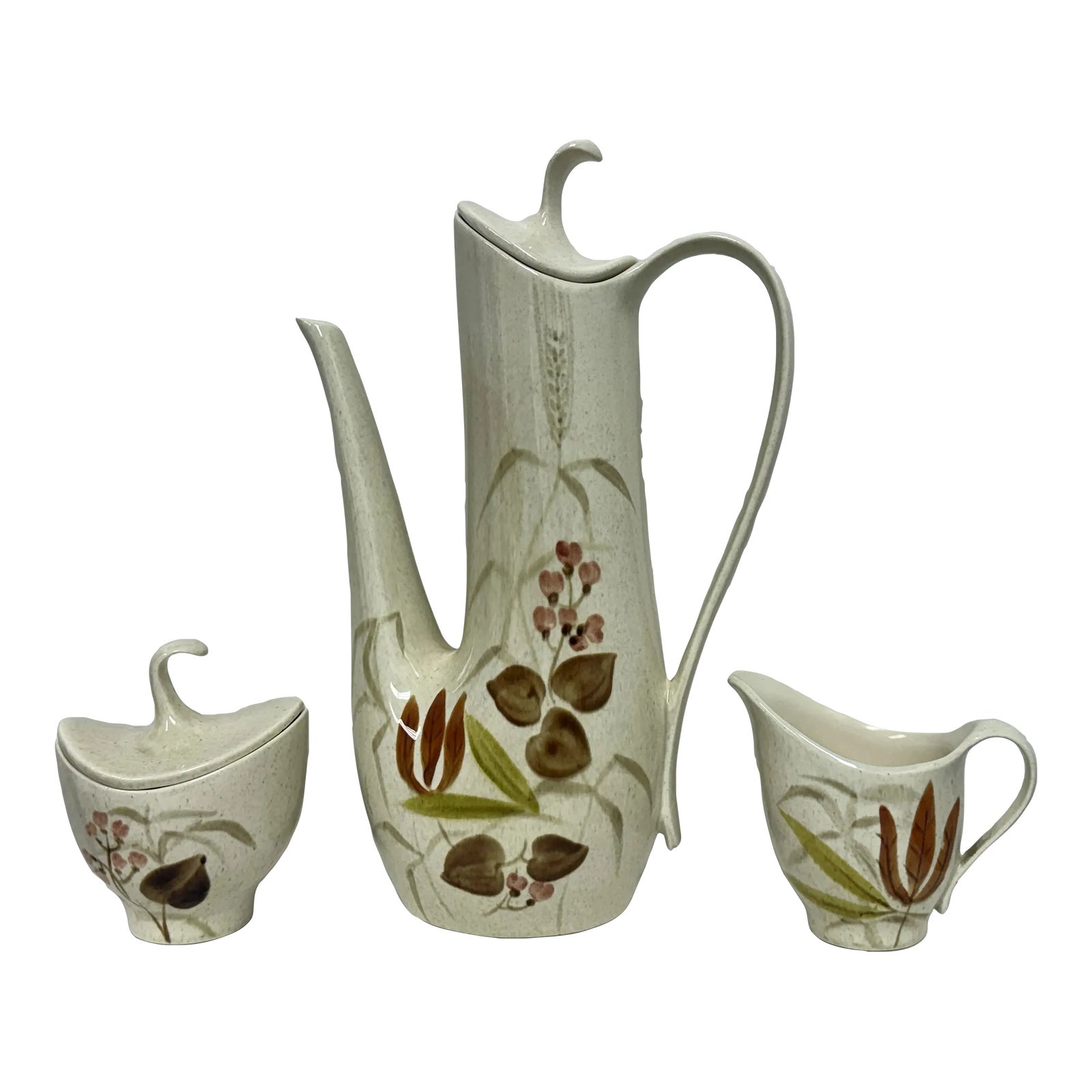 Red Wing Autumn Pattern Vintage Coffee/Tea Service, Set of Three | Chairish