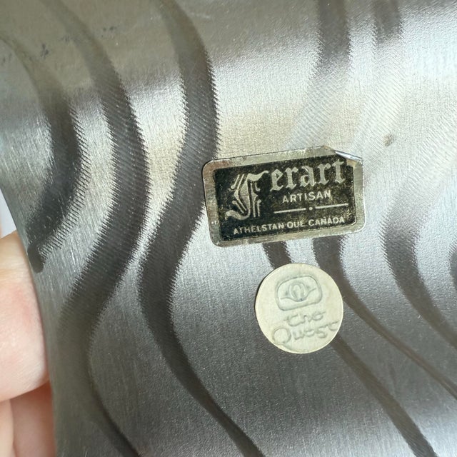 Metal Mid Century Vintage Brutalist Ferart Artisan Candelabra Steel Taper Candle Holder MCM For Sale - Image 7 of 12