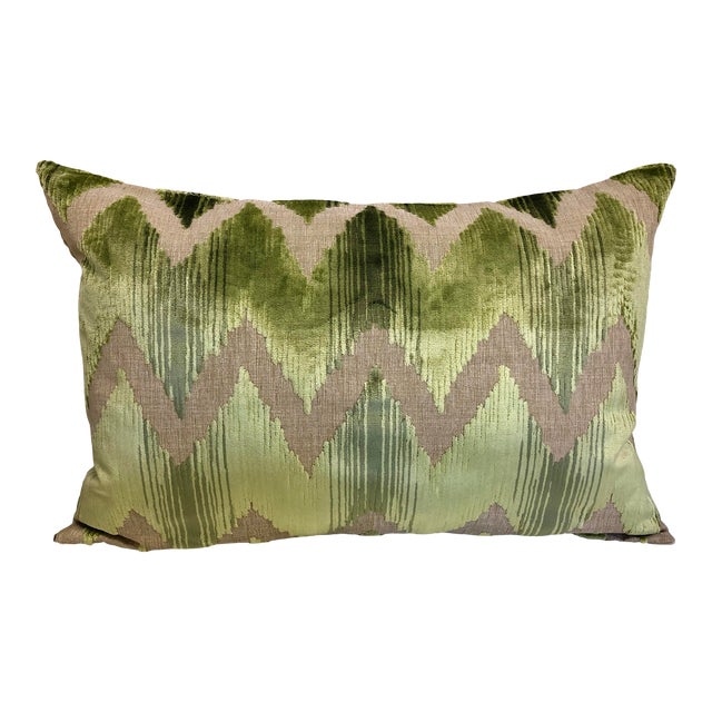 Lee Jofa Watersedge Green Velvet Lumbar Pillow Chairish