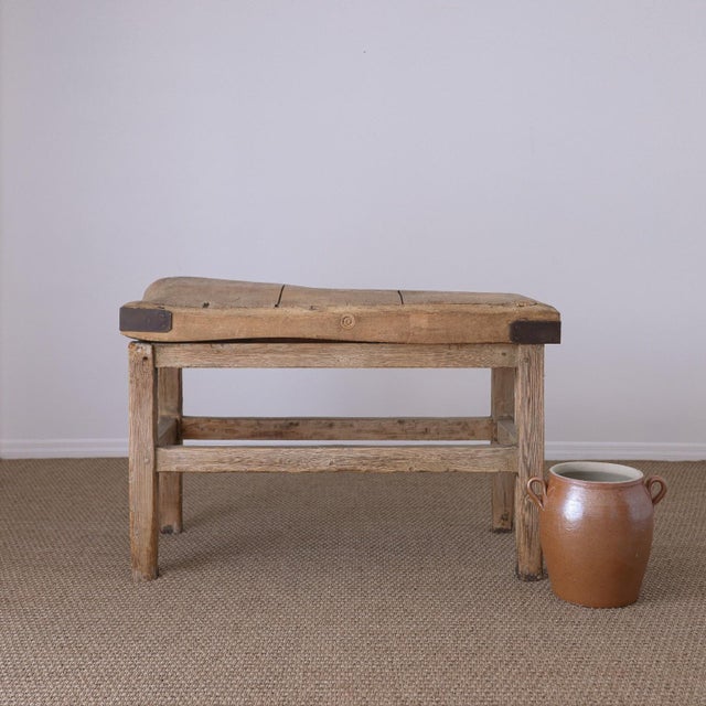 Dimensions:48"W x 24.5"D x 32.75"H The substantial solid wood top shows generations of use, with a beautifully worn and...