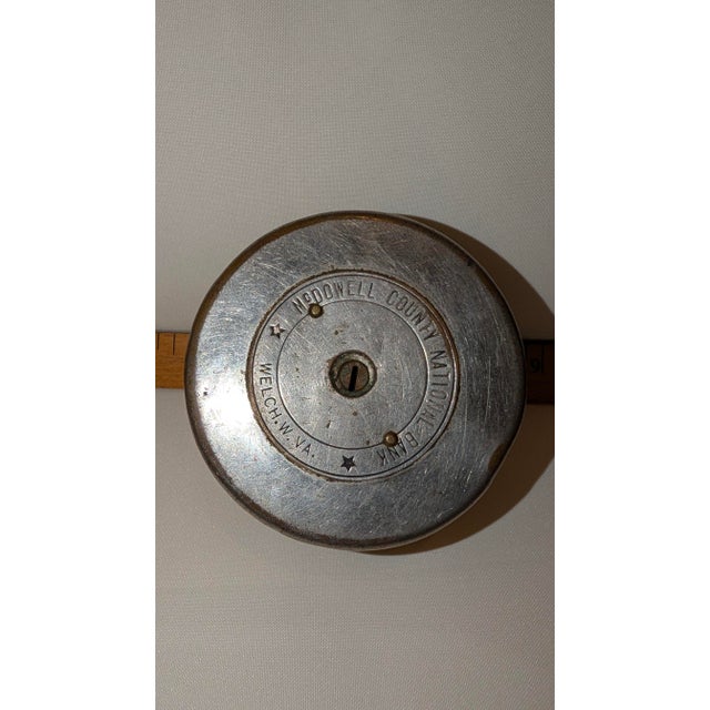 Antique Nickel Plated Brass Bank For Sale - Image 4 of 8