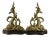 Vintage Brass Dolphin Andirons - a Pair For Sale