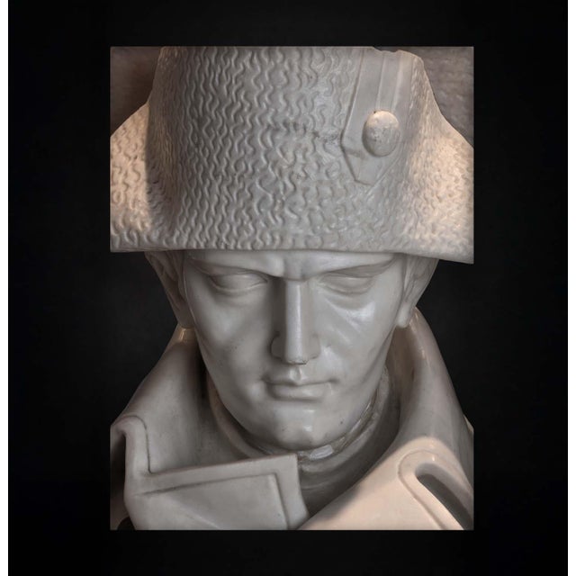 Stone Bust of Napoleon Bonaparte, 1800s, Carrara Marble For Sale - Image 7 of 12