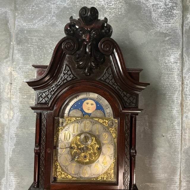 Edwardian Mahogany Three Train Longcase Clock, 1905, in Flawless conditions. Designed 1890 to 1919