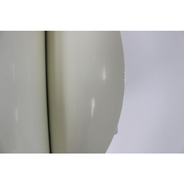 Italian Space Age Hanging Lamp with White Painted, Metal & Chrome Shields, 1970s For Sale - Image 15 of 18