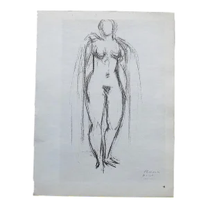 Vintage Mid 20th Century Modern Signed Henri Matisse Abstracted Female Nude Lithograph