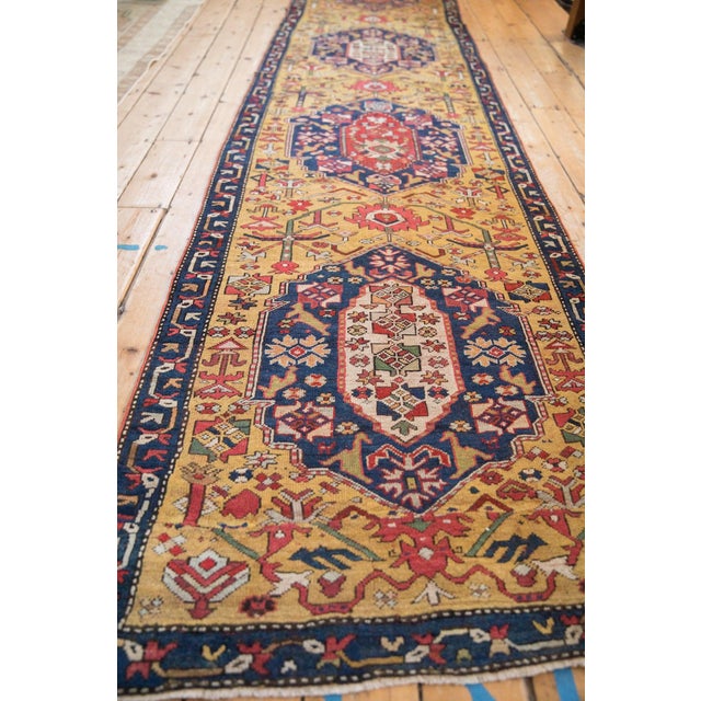 Saffron Antique Karabagh Rug Runner - 3' x 12'11" For Sale - Image 8 of 11