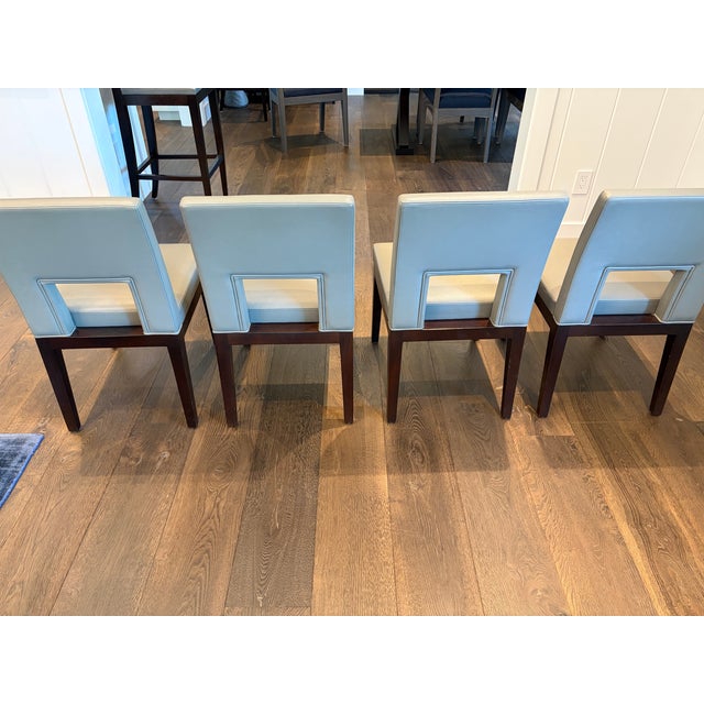 Christian Liagre by Holly Hunt Velin Chairs 18.5 W x 21.50 x 32.25 H Seat Height at Crown 18.75" Frame: Mahogany Finish...