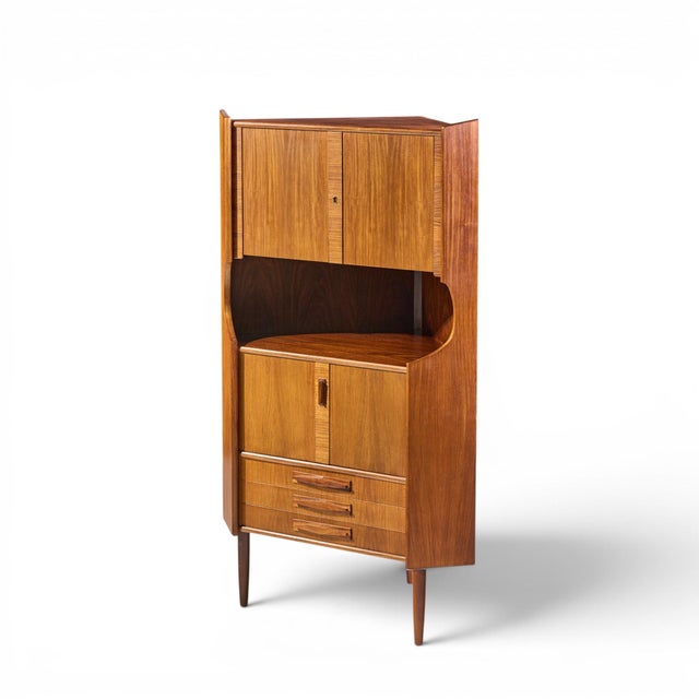 Brown Omann Jun Style Mid Century Danish Rosewood Corner Cabinet For Sale - Image 8 of 8