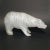 Walter Furlan, Salviati & C., ''Polar Bear'', solid glass sculpture, and white striped satin, h 16 cm x 30, Circa 1970,...