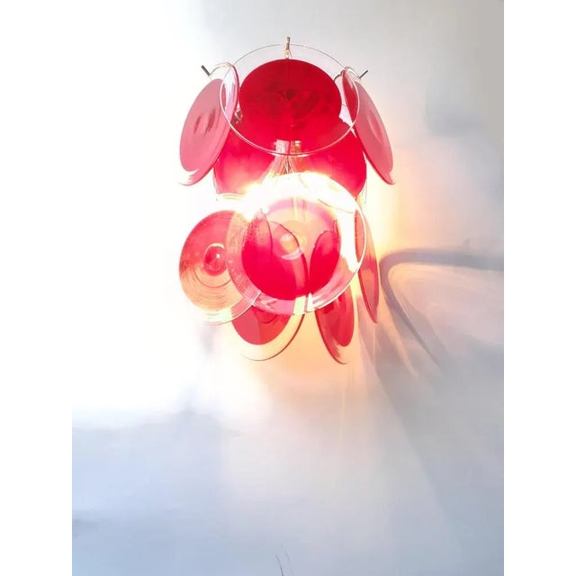 Red Red Murano Glass Disc 2 Level Wall Light Sconce from Simoeng For Sale - Image 8 of 10