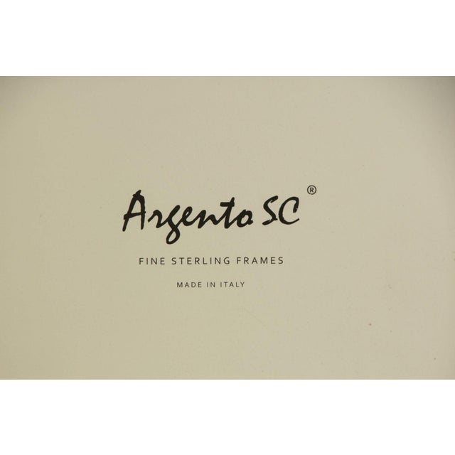 Metal Sterling Silver Argento Sc Italian Textured Photo Frame For Sale - Image 7 of 10