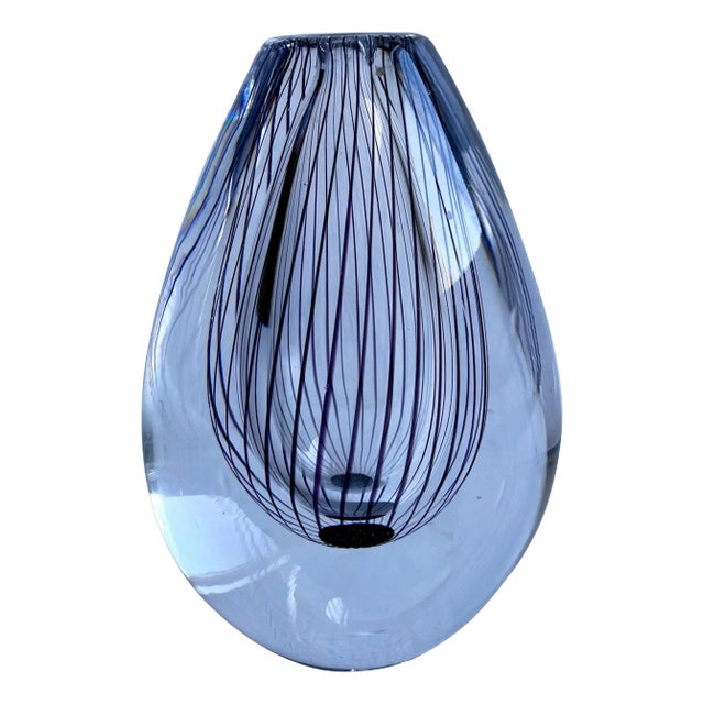 Small Glass Vase by Vicke Lindstrand for Kosta, 1950s For Sale