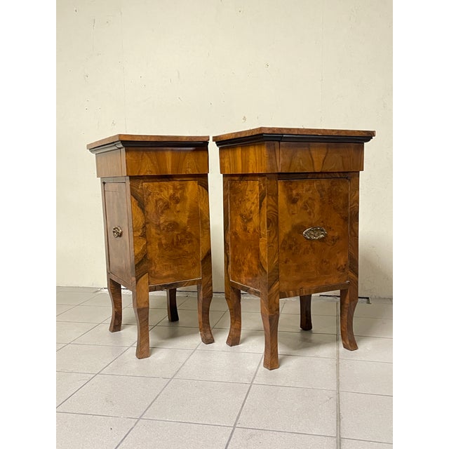 Large Art Deco Italian Bedside Tables, 1930s, Set of 2 For Sale - Image 6 of 18