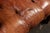 Mid 20th Century Tufted Vinyl Chesterfield Wingback Armchair in Brown For Sale - Image 9 of 17