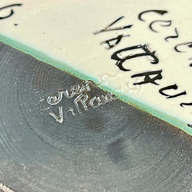 Ceramic Mid-Century French Atelier Cérenne à Vallauris Hand Made Signed Tulip Plate For Sale - Image 7 of 10