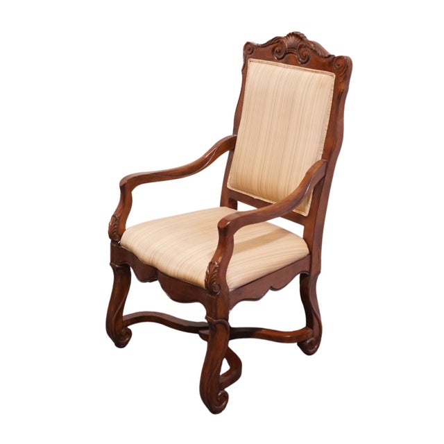 HEKMAN FURNITURE Cherry Louis XV French Provincial Contemporary Style Dining Arm Chair 7-2225 46" High 24" Wide 26" Deep...