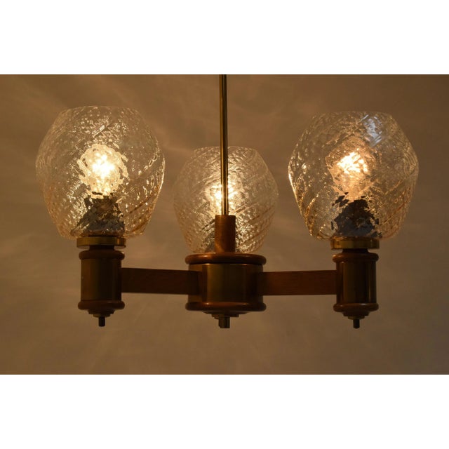 1970s Mid-Century Wood Chandelier, 1970s For Sale - Image 5 of 9