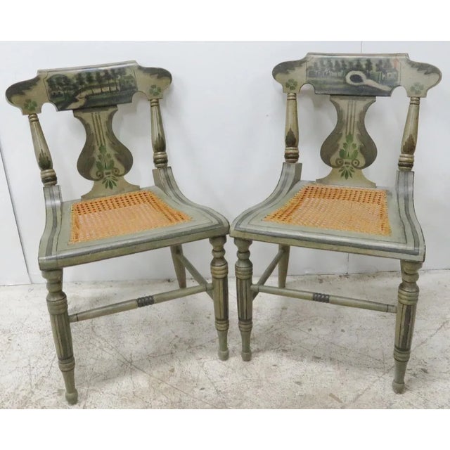 19th C. Baltimore Paint Decorated Side Chairs - A Pair For Sale In Philadelphia - Image 6 of 6
