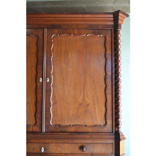 Biedermeier Mahogany Wooden Cabinet For Sale - Image 11 of 14