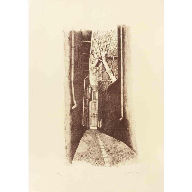 Etching on paper. Hand signed and numbered in pencil. Edition of 125. Very good condition. This piece is attributed to the...