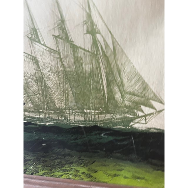 1970s Pair of 1970s Framed Sailboat Prints For Sale - Image 5 of 9