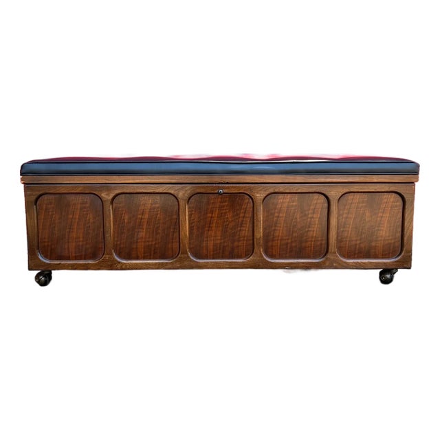Vintage Mid Century Lane Cedar Chest Bench With Upholstered Top For Sale