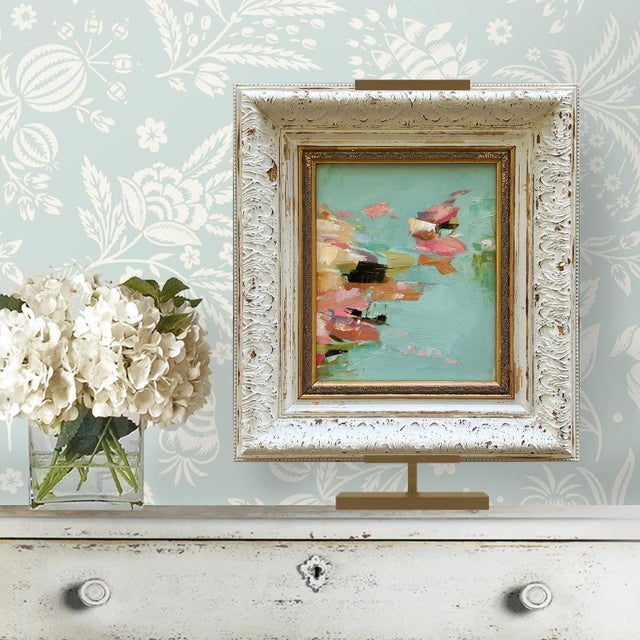 This contemporary oil painting is part of my "petals" series. I was inspired by flower petals floating on water. The...