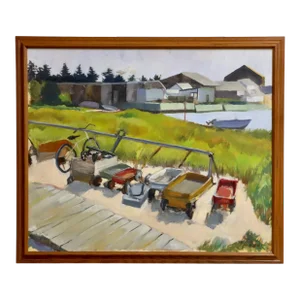 1970's Oil On Canvas Fire Island Pines Modern Painting
