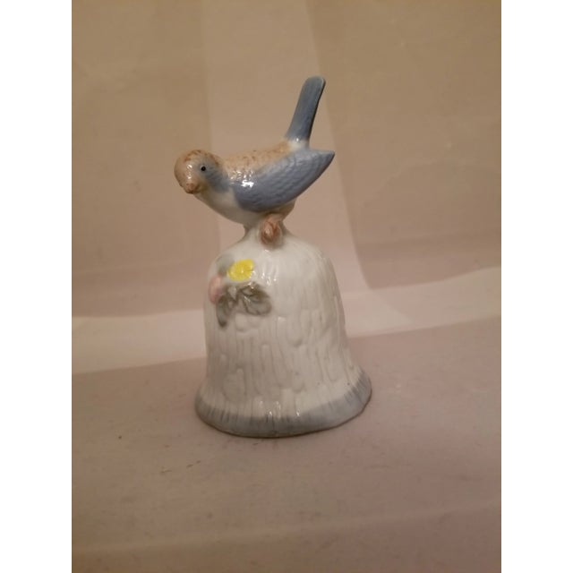 1960s Shabby Chic Glazed Ceramic Bluebird Bell For Sale - Image 4 of 4