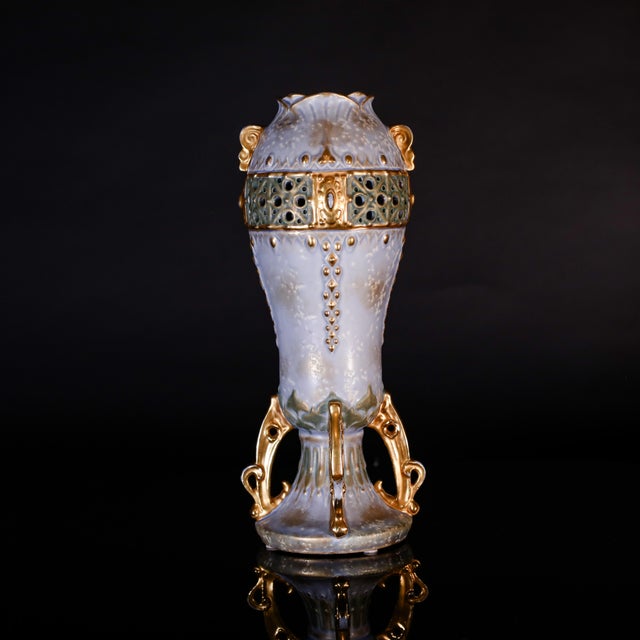 A substantial circa-1900 Art Nouveau ceramic vase by Riessner, Stellmacher & Kessel (Amphora) of Turn-Teplitz, Bohemia,...