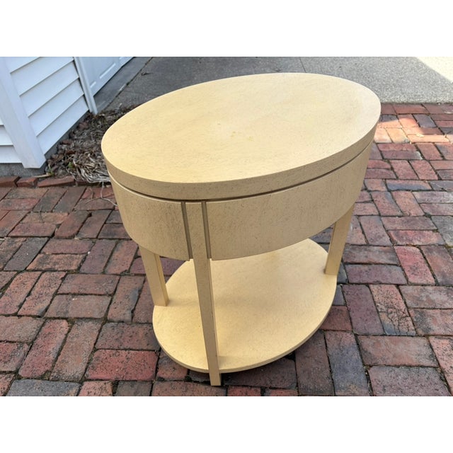 1980s 1980s Charles Pfister for Baker Furniture Oval Side/Bedside Table For Sale - Image 5 of 18
