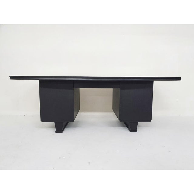Large Black Wooden Executive Desk, 1960s For Sale - Image 12 of 18