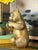 Mid 20th Century Vintage Brass Bronze Lucky Bamboo Panda Statue Sculpture Figure For Sale - Image 5 of 12